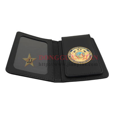 Leather wallets with badges